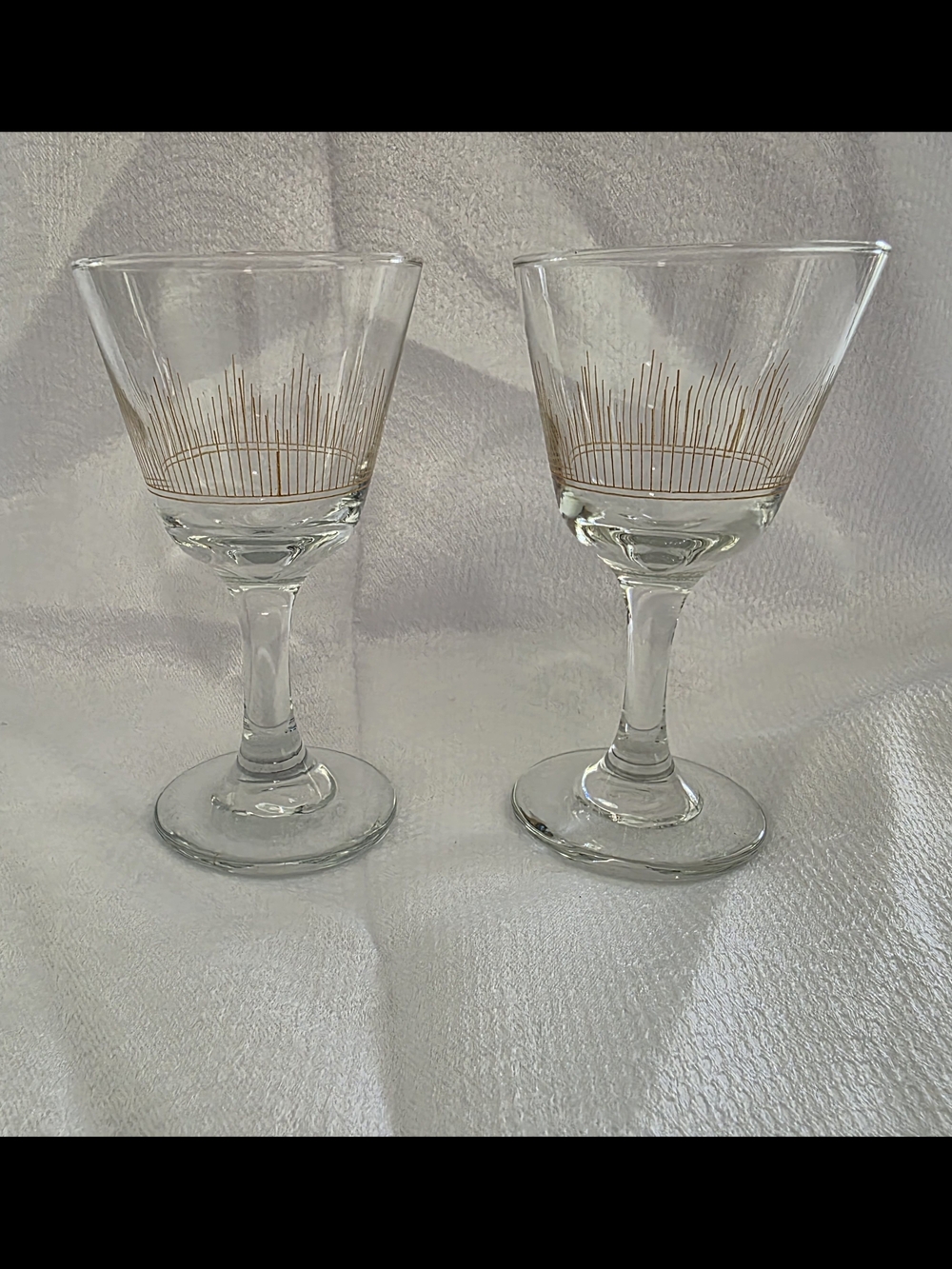 Gold Accent Stemmed Cordial Glasses - Set of 2